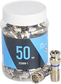 50 BNC Compression Connectors for RG59 Coax Cable
