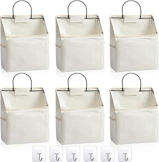 Six Wall Hanging Storage Baskets with Hooks