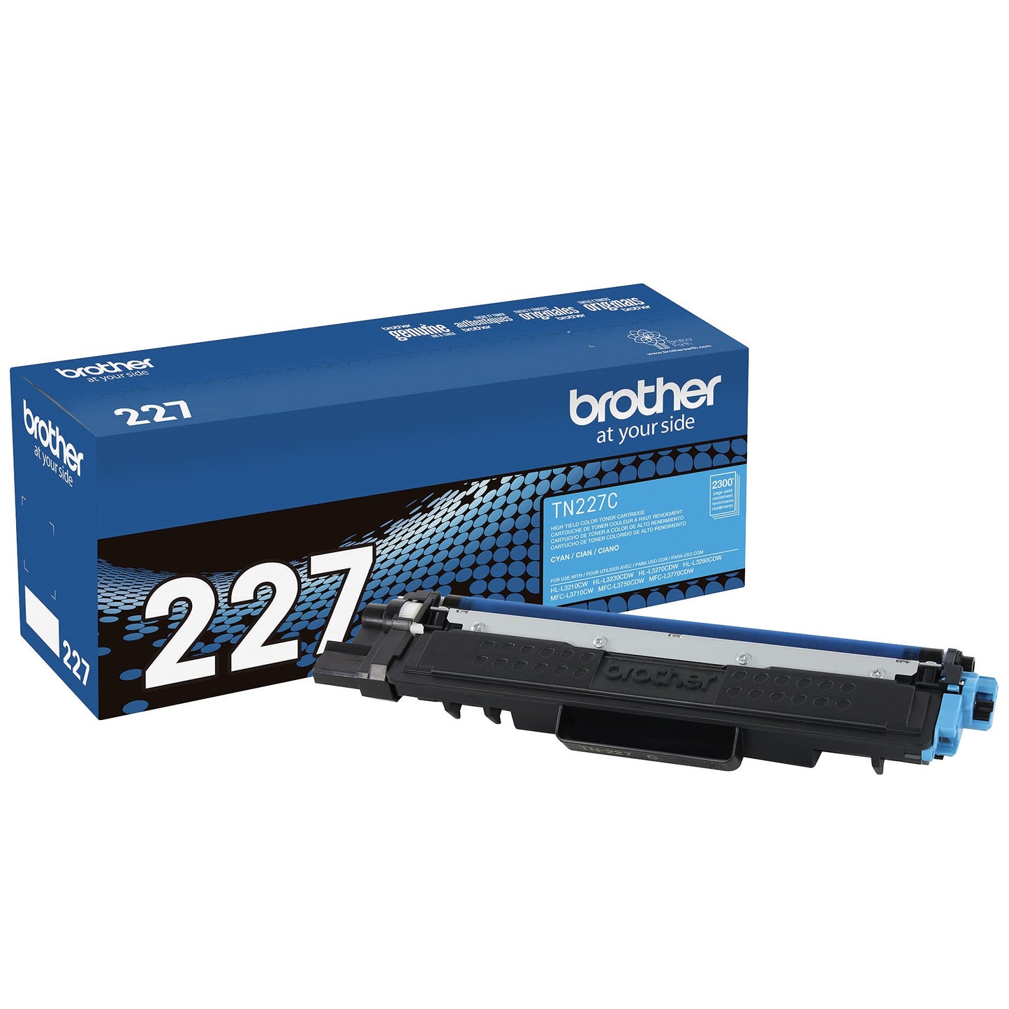 Genuine TN227C, High Yield Toner Cartridge, Replacement Cyan Toner, Page Yield Up to 2,300 Pages, TN227, Dash Replenishment Cartridge
