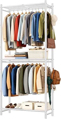 Heavy Duty 3-Tier Clothes Rack with Side Hooks