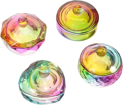 Set of 4 Acrylic Nail Dappen Dish Lids for Manicure