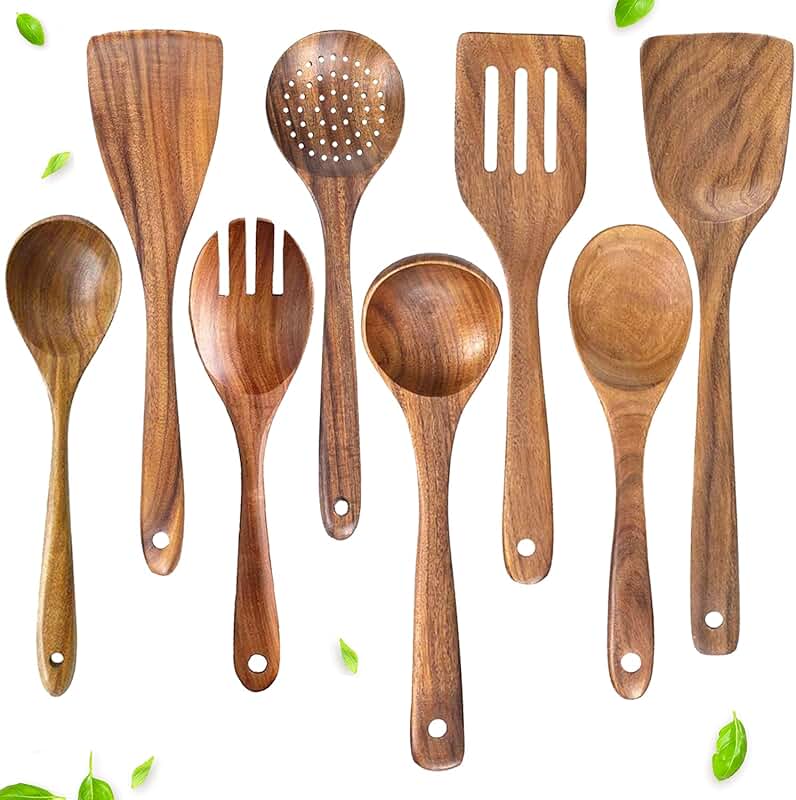 8-Piece Wooden Cooking Utensil Set