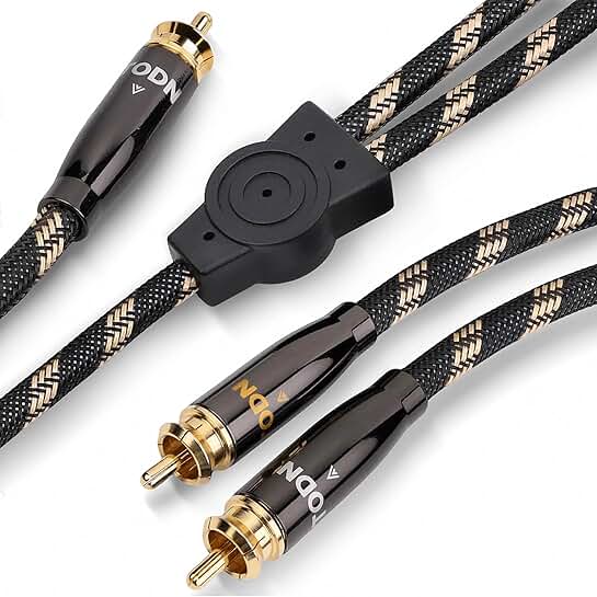 HiFi Subwoofer RCA Y Splitter Cable, 6.5ft