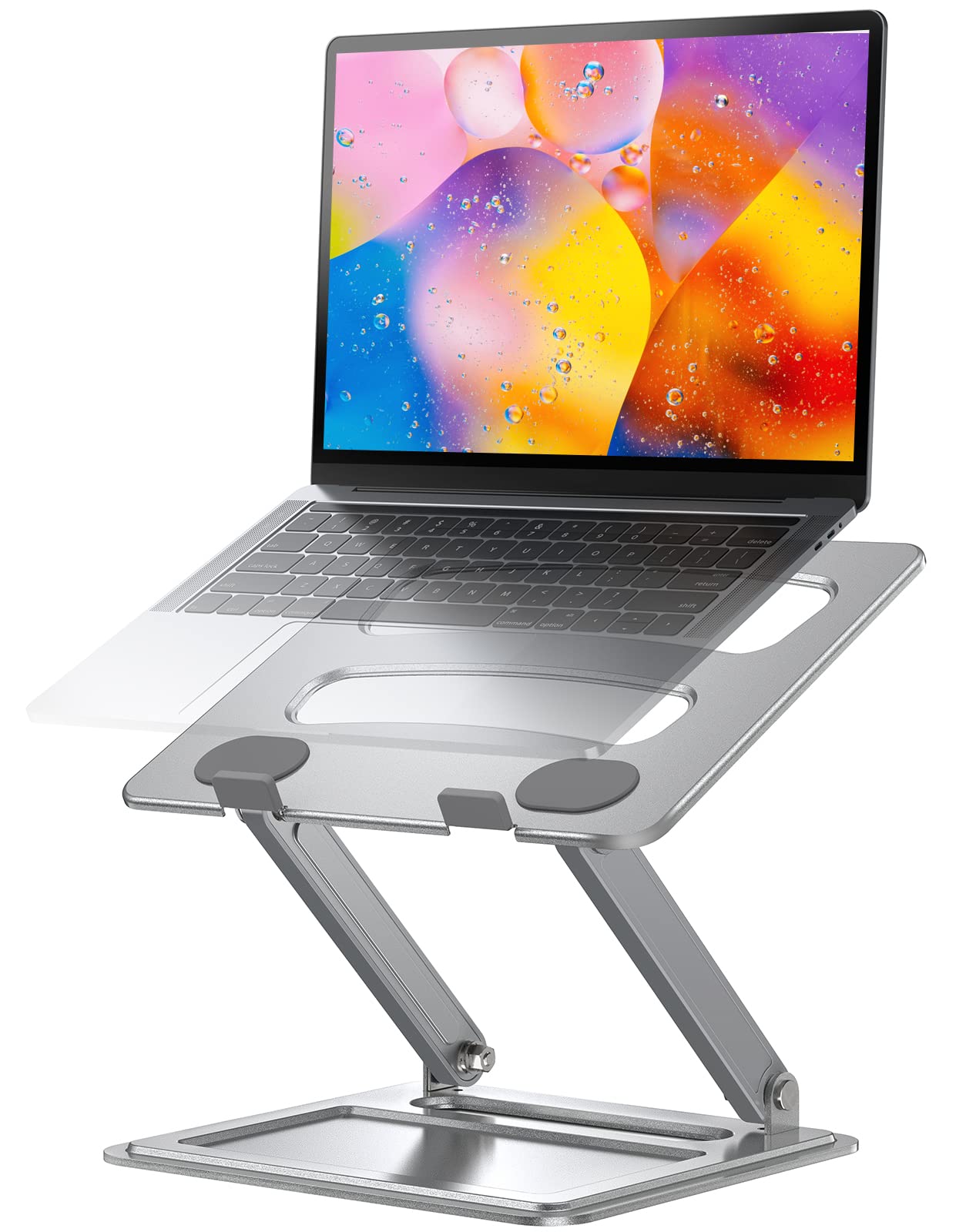 Adjustable Laptop Stand, Portable Laptop Riser for 17.3inch Laptops, Adjustment Laptop Stand for Desk, Portable Laptop Riser Holds Up to 17.6lbs Laptop Riser for Notebook - Sliver