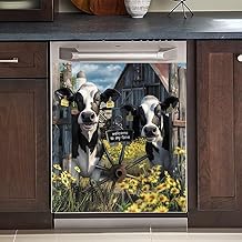 Funny Cow Magnet Cover for Dishwasher Door