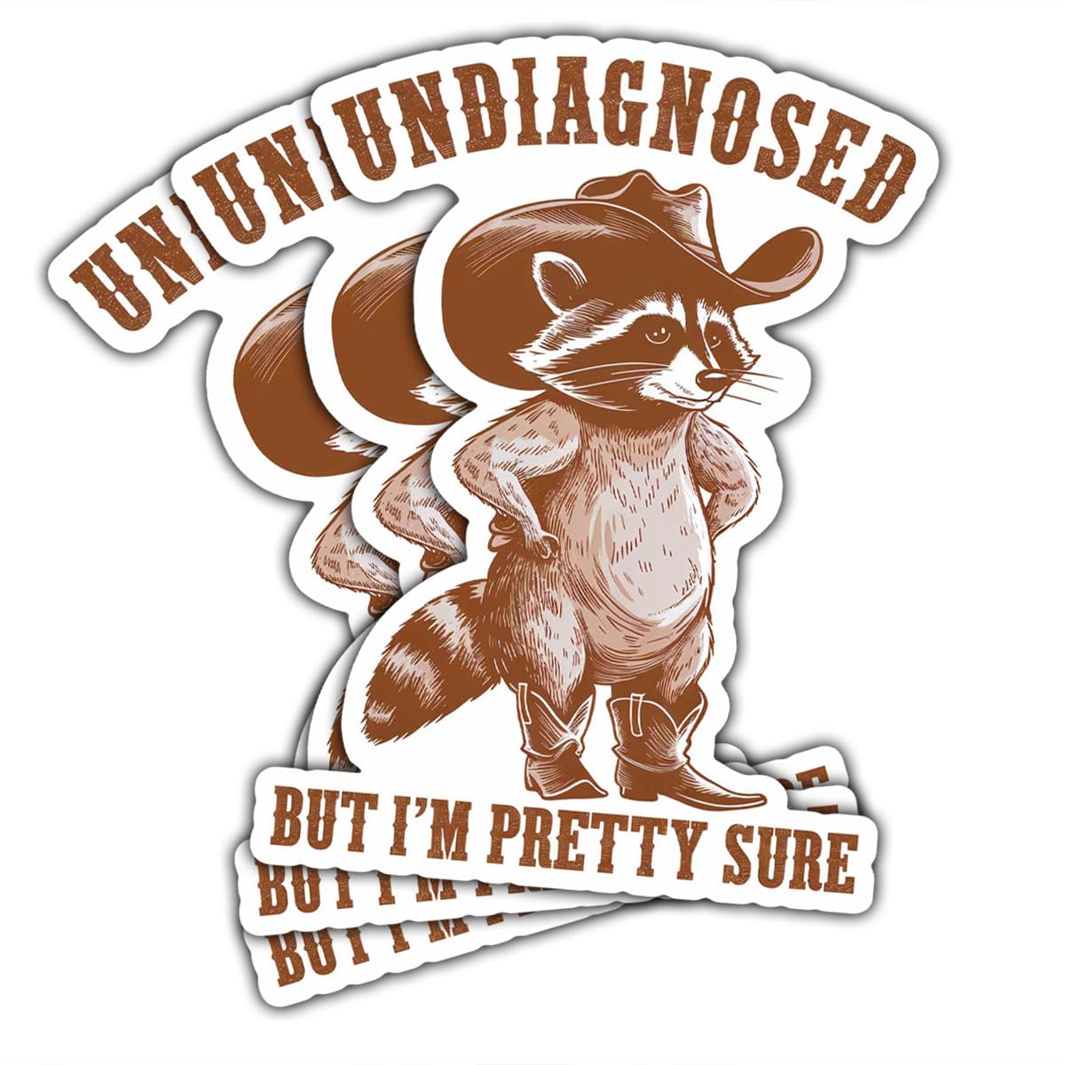 Funny Trash Panda Raccoon Sticker Set, 3 Pieces