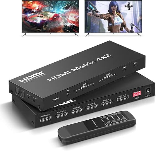 4x2 HDMI Matrix Switch with Audio and 4K Support
