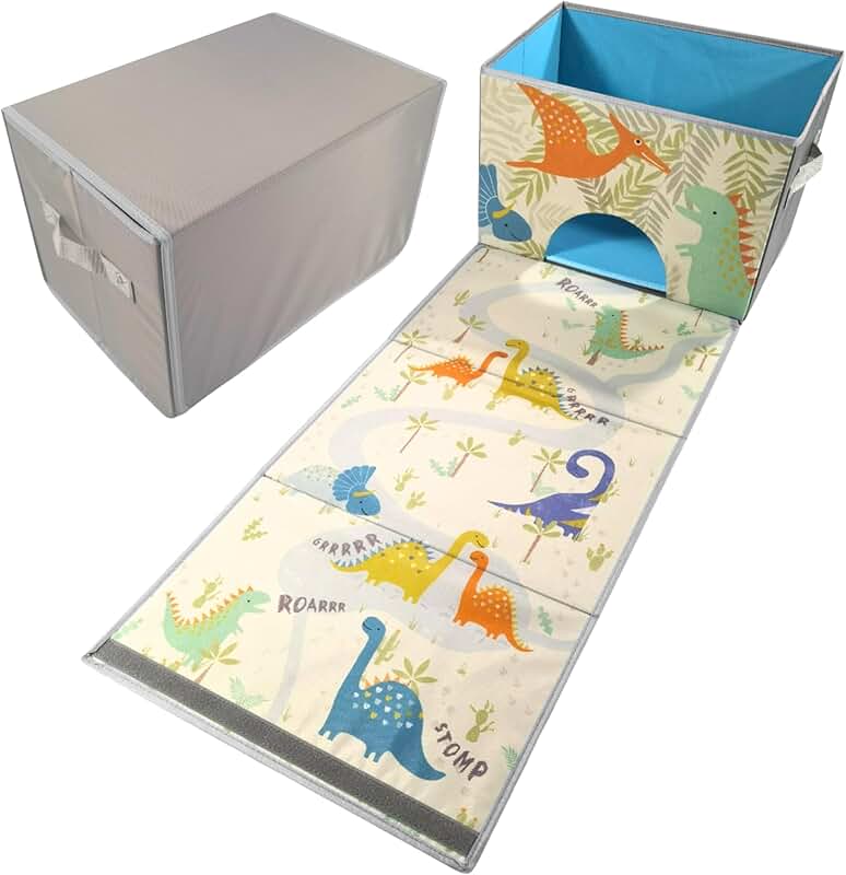 Cute Dinosaur Storage Box with Play Mat