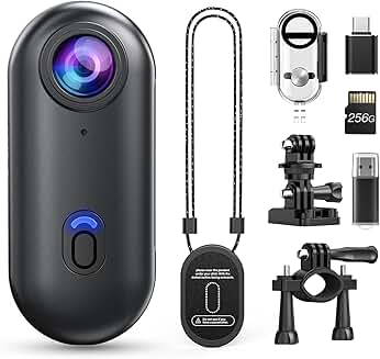 4K Action Camera with 256GB, Waterproof, Mounts, and Accessories