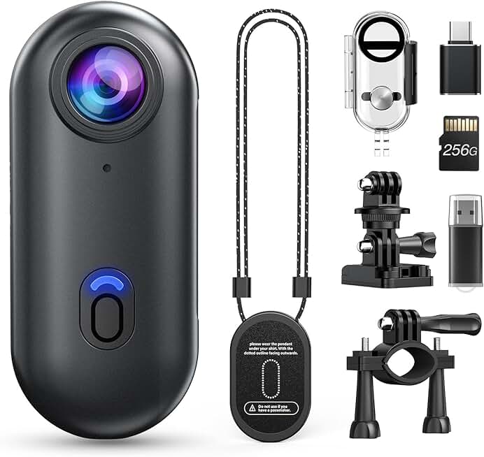 4K Action Camera with 256GB, Waterproof, Mounts, and Accessories