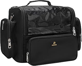 Large Clear Makeup Brush Bag with Lid and Dividers