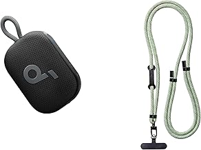 Black Bluetooth Shower Speaker with Green Lanyard