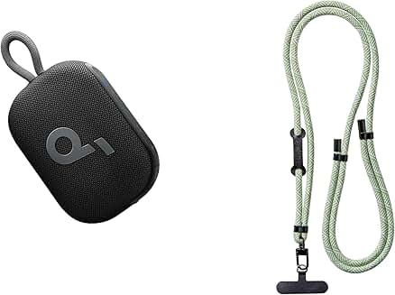 Black Bluetooth Shower Speaker with Green Lanyard
