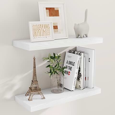 Set of Two 24-Inch Rustic Floating Shelves