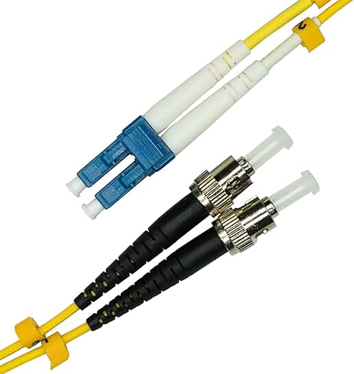 10 Pack 10ft LC to ST Duplex Fiber Optic Patch Cables