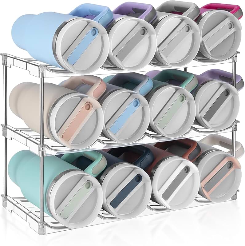Stackable Water Bottle Organizer for 12 Bottles