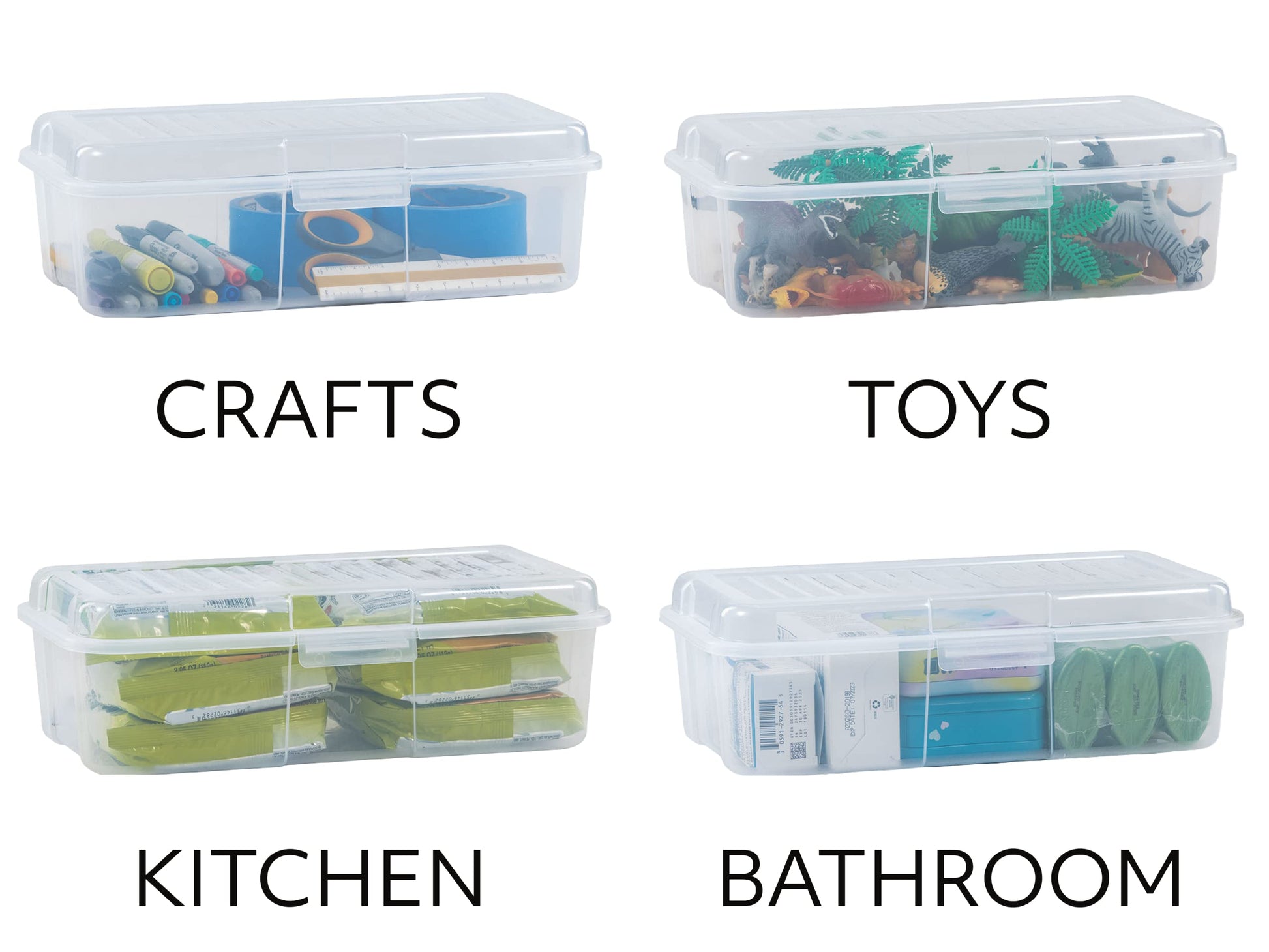 6 Qt. Handi-Box, Stackable Plastic Storage Bin with Latching Lid, Pack of 6, Great for Shoe Storage, Clroom Organization, Cube Organizer and Kitchen ry Container, Clear