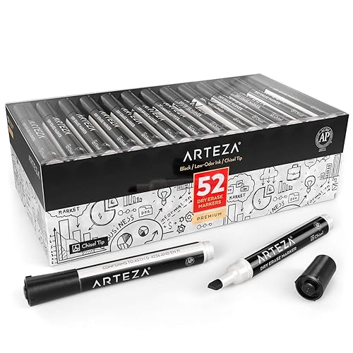 Bulk Pack of 52 Black Dry Erase Markers