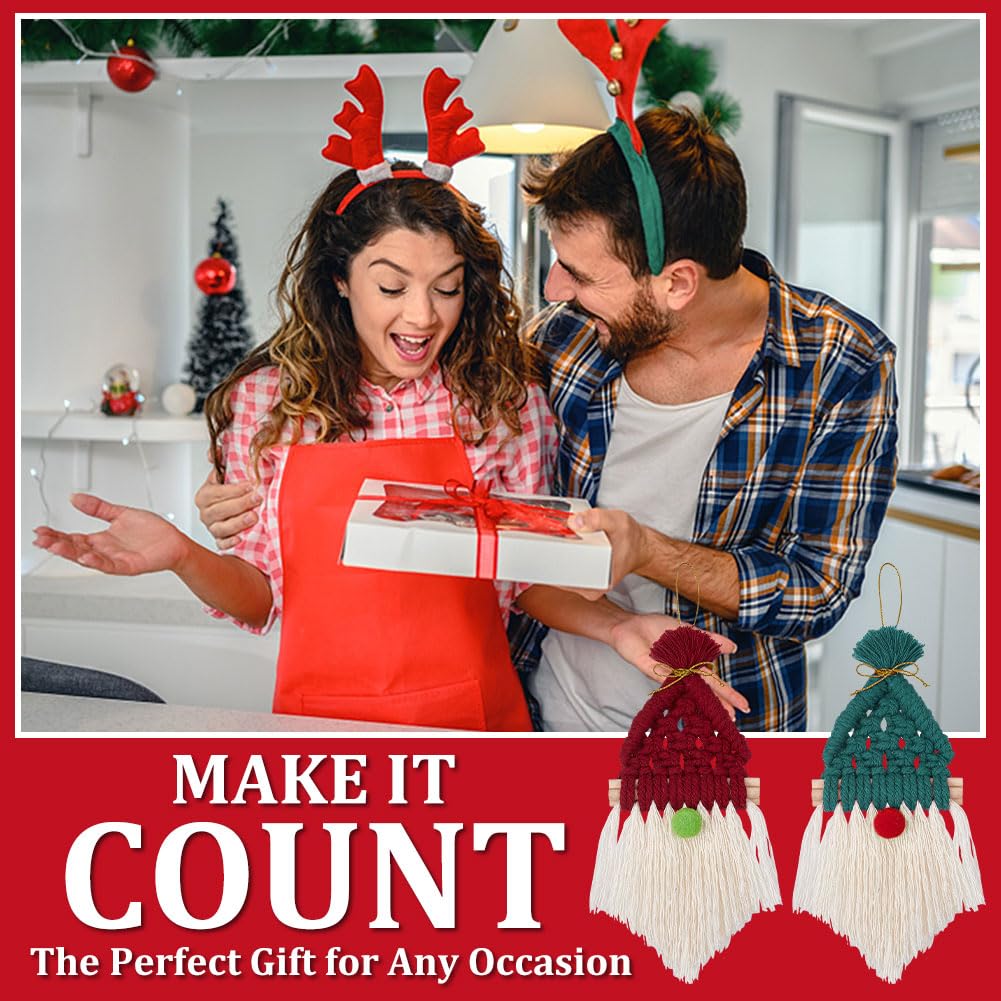 3-Piece Macrame Gnome Kit for Holiday Decor