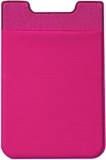 Pink Elastic Phone Card Holder with Adhesive Pocket