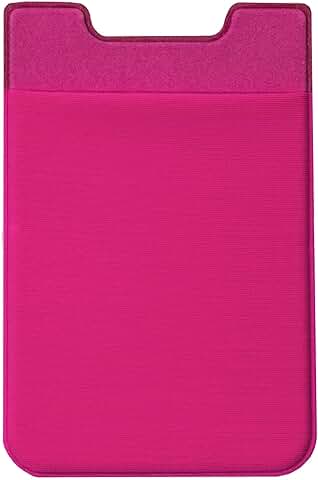 Pink Elastic Phone Card Holder with Adhesive Pocket