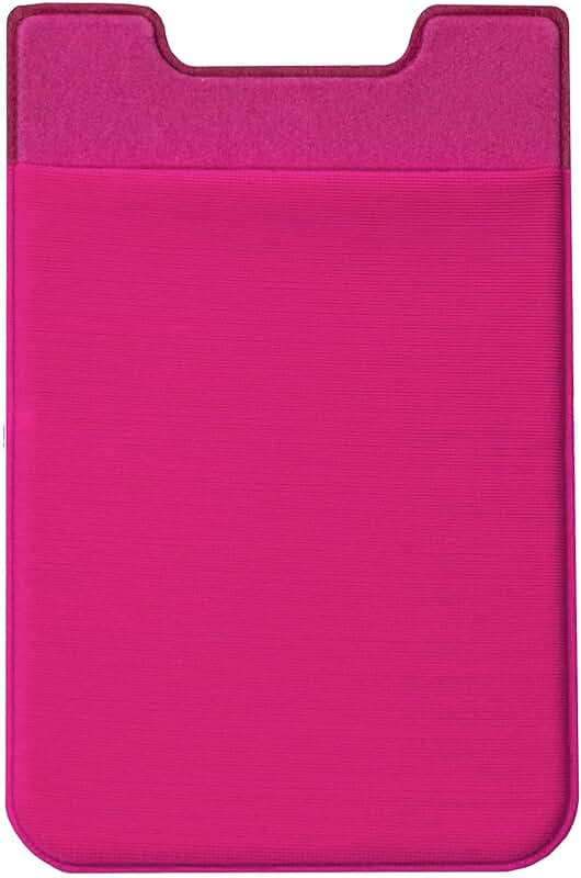 Pink Elastic Phone Card Holder with Adhesive Pocket