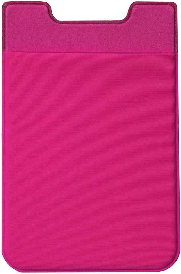 Pink Elastic Phone Card Holder with Adhesive Pocket