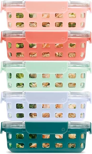 10-Piece Glass Meal Prep Containers with Lids