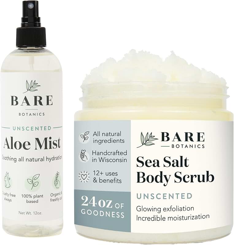 Aloe Vera Mist and Unscented Body Salt Scrub