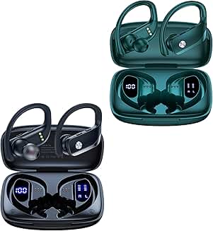 Wireless Sport Earbuds with LED Display and Mic