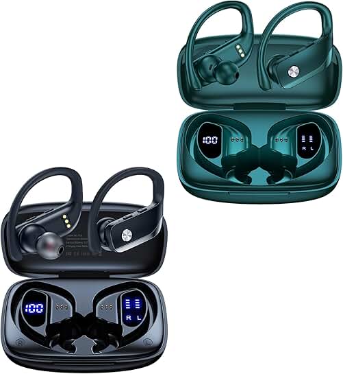 Wireless Sport Earbuds with LED Display and Mic