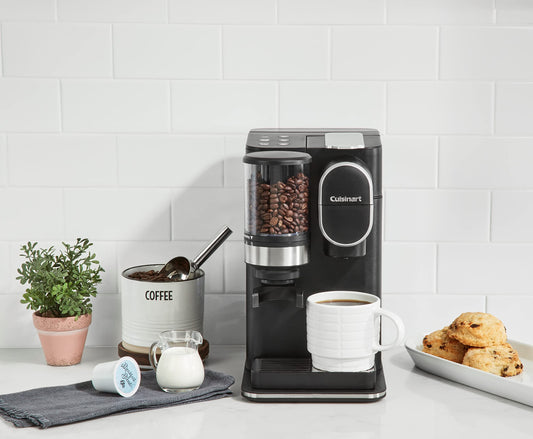 Single Serve Coffee Maker  Coffee Grinder, 48-Ounce Removable Reservoir, Black DGB-2