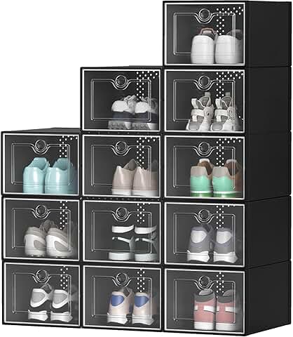 Large 12-Pack Shoe Storage Boxes for Sneakers
