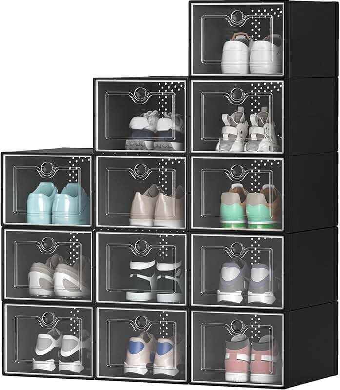 Large 12-Pack Shoe Storage Boxes for Sneakers