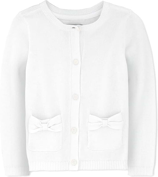Baby Girls' and Toddler Bow Pocket Cardigan