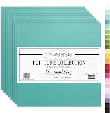 25 Sheets of 12x12" Blu Raspberry Teal Cardstock
