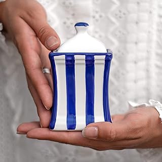 Small ceramic herb and spice jar with lid