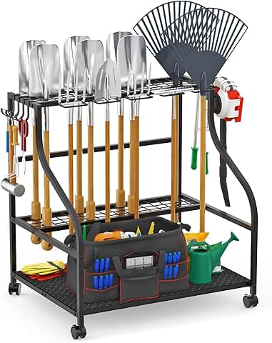 3-Tier Garden Tool Organizer with Wheels