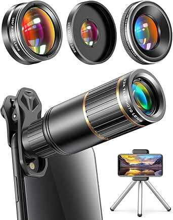 Universal Phone Camera Lens Kit with Tripod and Case