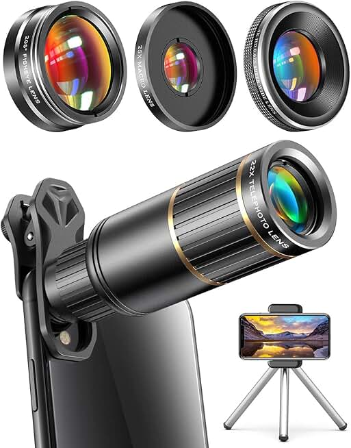 Universal Phone Camera Lens Kit with Tripod and Case