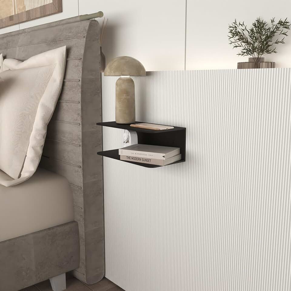 Two-Tier Floating Wall Shelf for Bedroom and Living Room