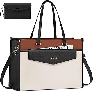 Women's 15.6-inch Waterproof Leather Laptop Tote Bag