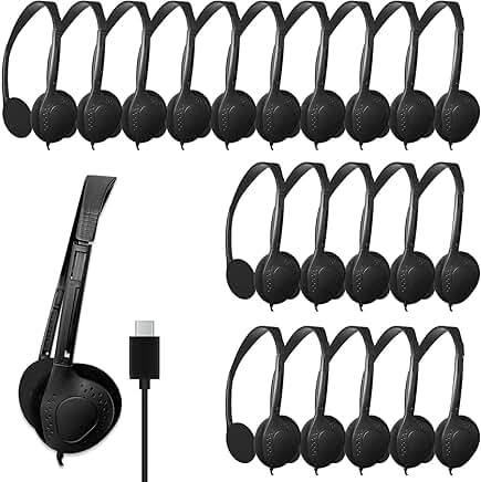 Bulk USB-C Headphones for Kids and Teens, 20 Pack