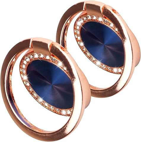 Two Circular Texture Diamond Ring Holders with 360° Rotation