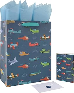 Large 13" Helicopter Gift Bag with Card and Tissue