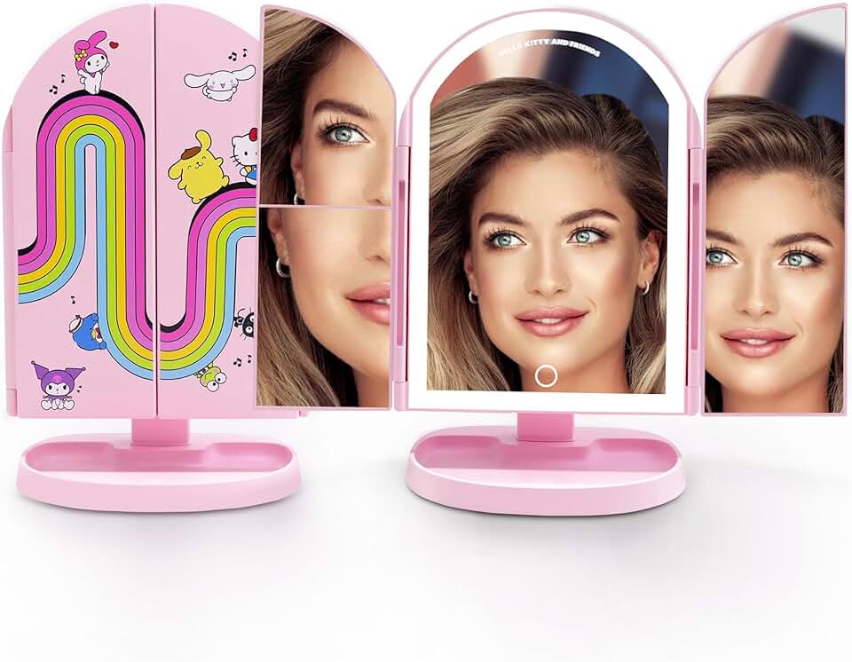 Hello Kitty Friends LED Makeup Mirror with Lights and Magnification