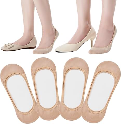 Six Pairs of Invisible No Show Socks for Women