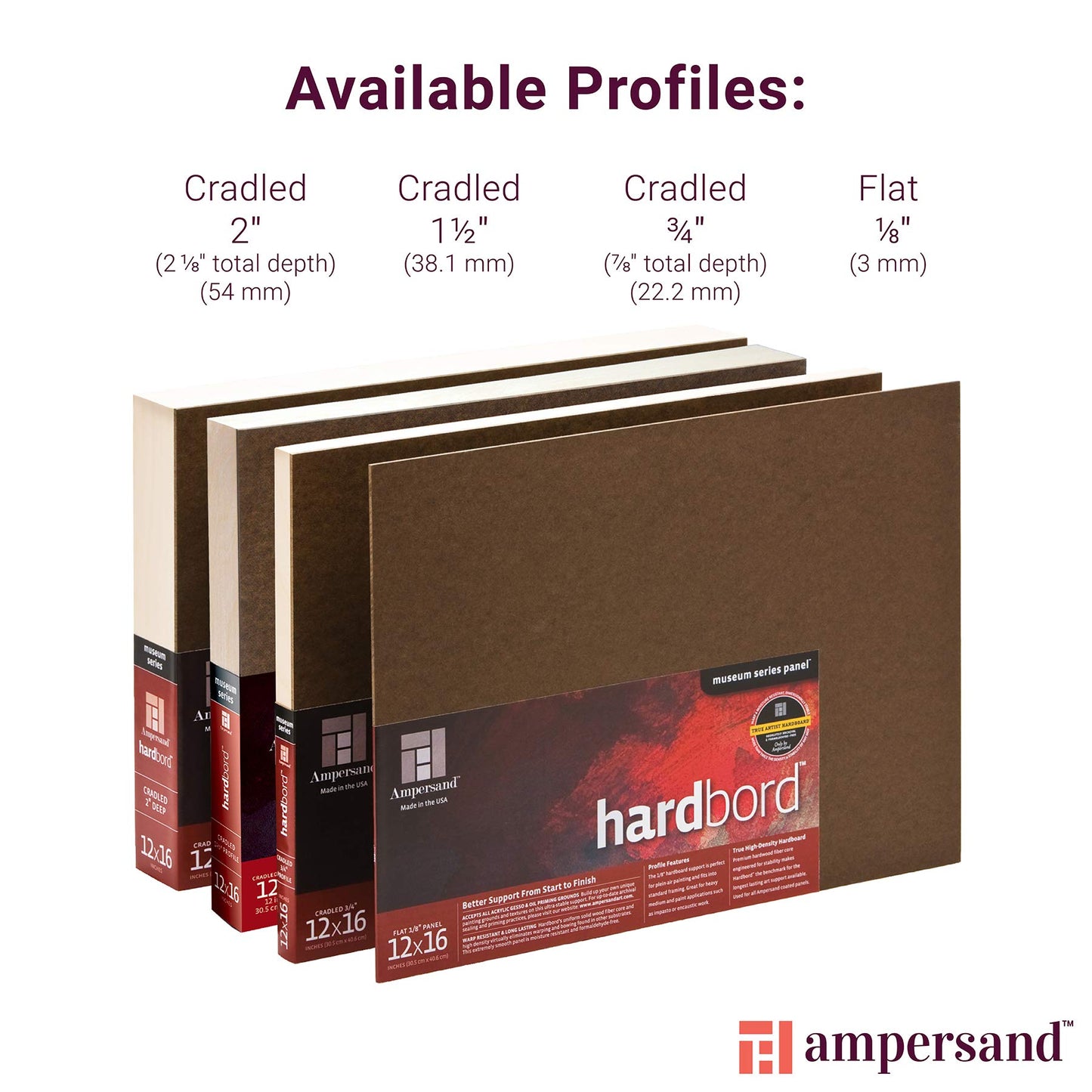 Hardboard Wood Painting Panel 12x16 1/8 Inch