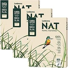Letter size natural sugarcane pulp printer paper, 3 reams