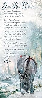 Christmas cards with donkey and cardinal design, 10-pack